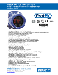 Thumbnail of document Manual - PD8-6300 ProtEX-MAX Ex-Proof Pulse Input Flow Rate/Totalizer